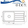 Lavabo chirurgical simple de cuvette d&#39;acier inoxydable d&#39;hôpital avec le drain